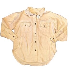 Free People Ruby Oversized Fleece‎ Shirt Jacket Shacket Womens Size Small Patch